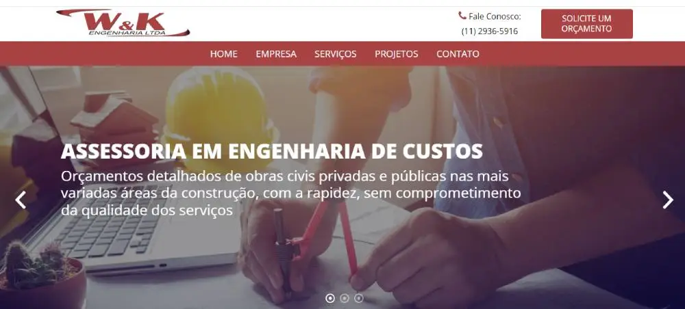 site wk engenharia | peachbrasil